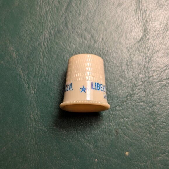 Lot of 2 vintage advertising thimbles: Prudential Insurance, Liberty Savings - Picture 11 of 11